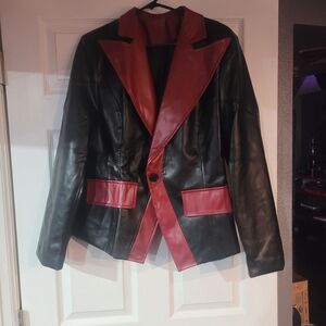 Elegant Black and Red Women's Blazer
